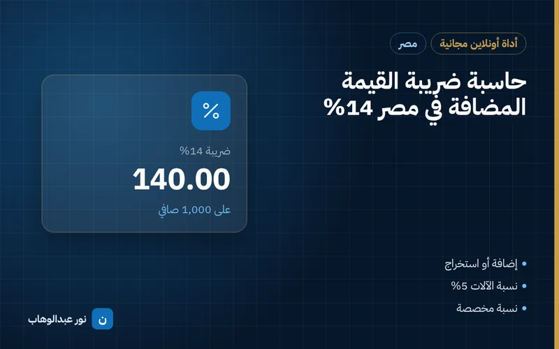 حاسبة ضريبة القيمة المضافة في مصر 14%